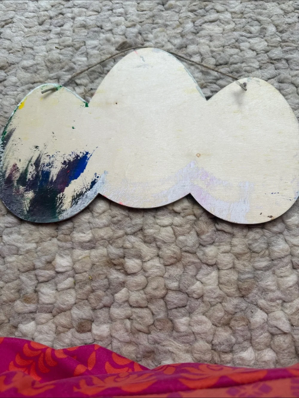 Handpainted Wooden Easter Egg Trio - Pastel Spring Decor
